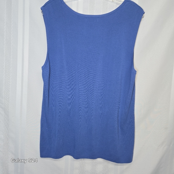 CHOICES WOMENS  BLUE TANK TOP RAYON BLEND SLEEVELESS PULLOVER TOP SIZE XL - Picture 6 of 9